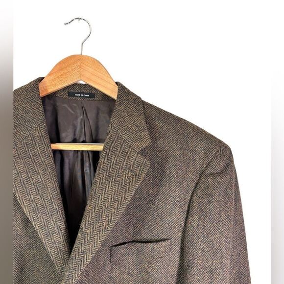 Lauren Ralph Wool Tweed Brown Blazer Size 44L - Picture 4 of 9
